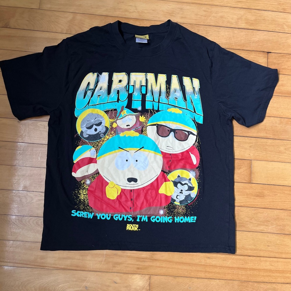 South Park Eric Cartman Graphic Tee Black Screw You Guys Im Going Home Small